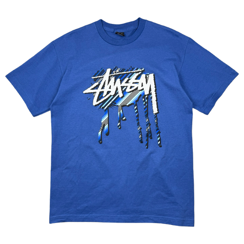 Vintage Stussy Drip Tee Blue | Vintage Clothing Store Canada