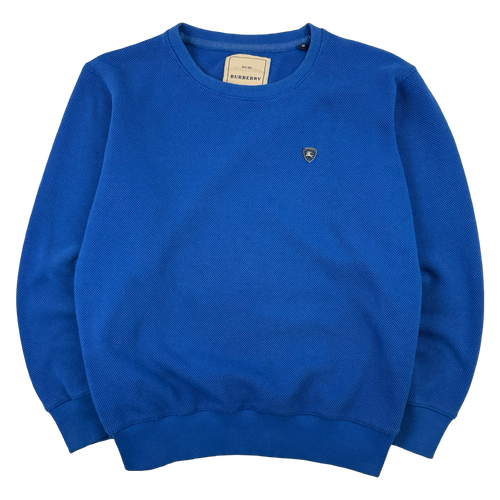 Vintage Burberry Crest Sweatshirt Blue | Vintage Clothing Store Canada