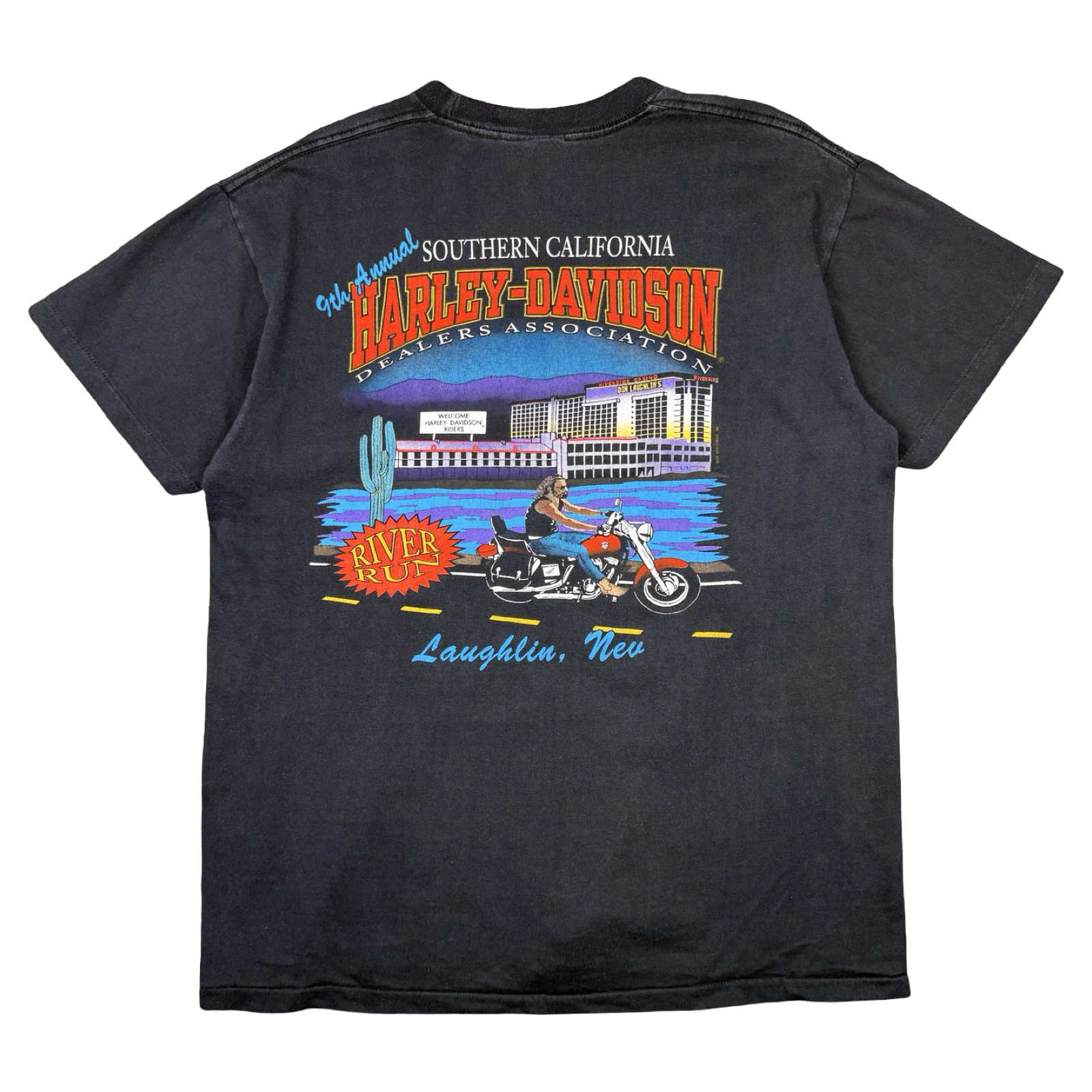 Vintage Harley Davidson 9th Annual River Run Tee Black