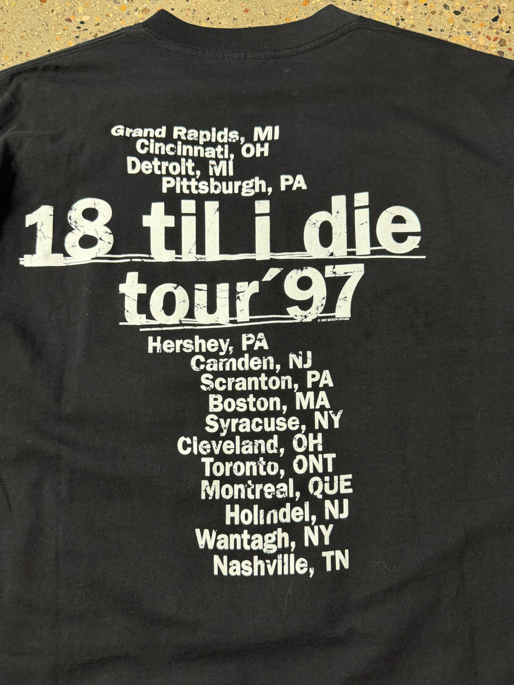 1997 Bryan Adams 18 Til I Die Tour Tee