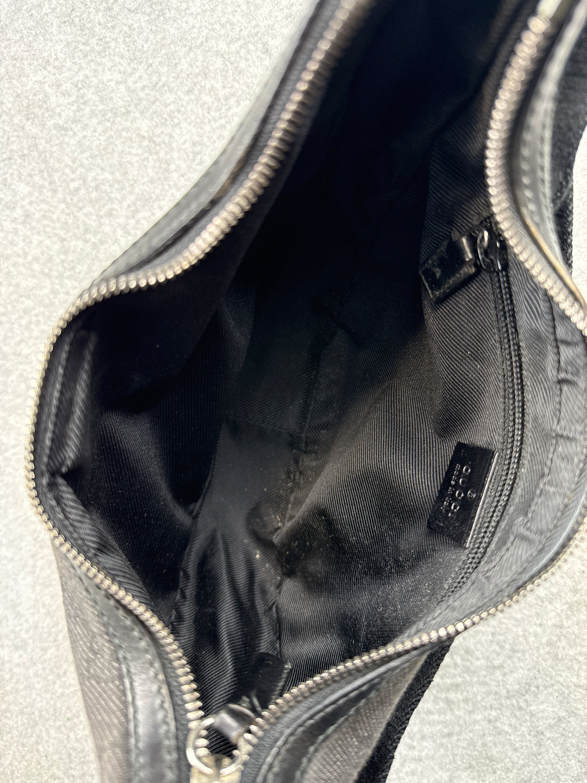 Gucci GG Canvas Half Moon Shoulder Bag Black