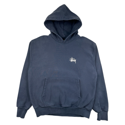 Stussy Basic Logo Hoodie Navy (USED) | Vintage Clothing Store Canada