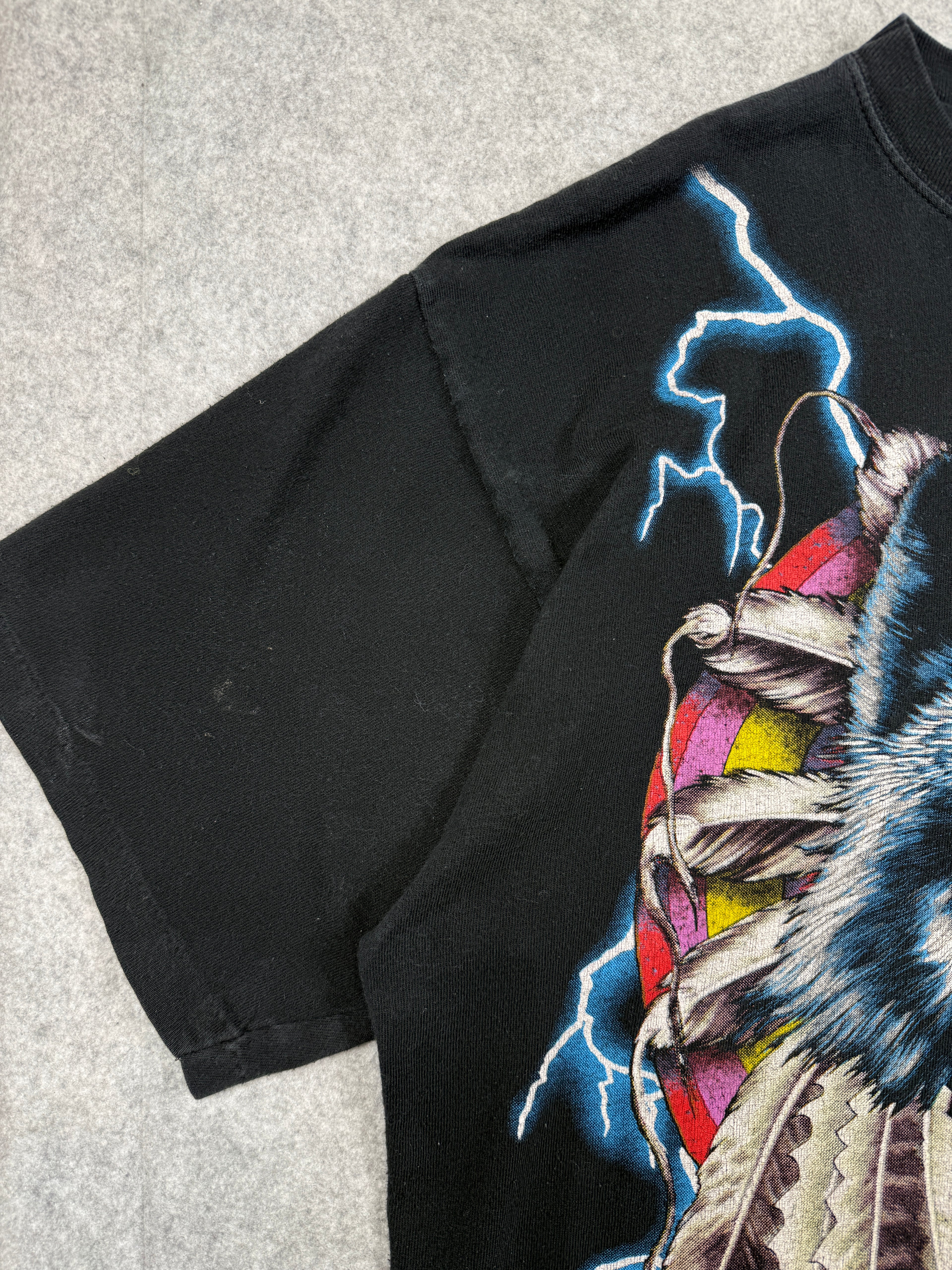 Vintage American Thunder Wolf Chief Tee Black