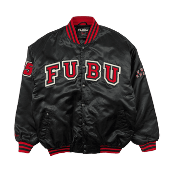 Vintage Fubu Sports Champs 05 Satin Varsity Jacket Black