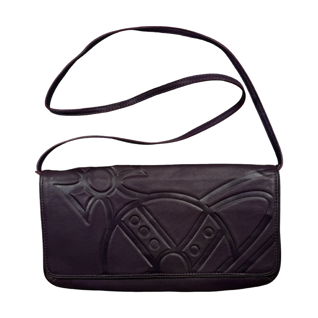 Vivienne Westwood Embossed Orb Logo Clutch Bag Purple