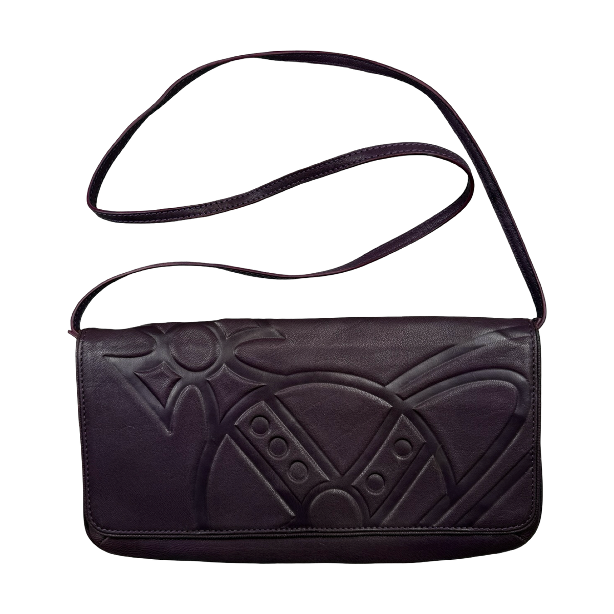 Vivienne Westwood Embossed Orb Logo Clutch Bag Purple