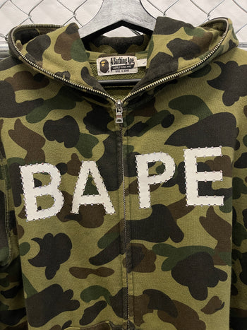 BAPE 1st Camo Crystal Stone Full Zip Hoodie Green (USED)