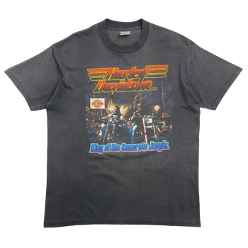 Vintage 1990s Harley Davidson King of The Concrete Jungle Tee Black
