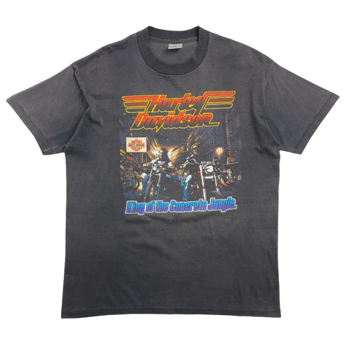 Vintage 1990s Harley Davidson King of The Concrete Jungle Tee Black | Vintage Clothing Store Canada