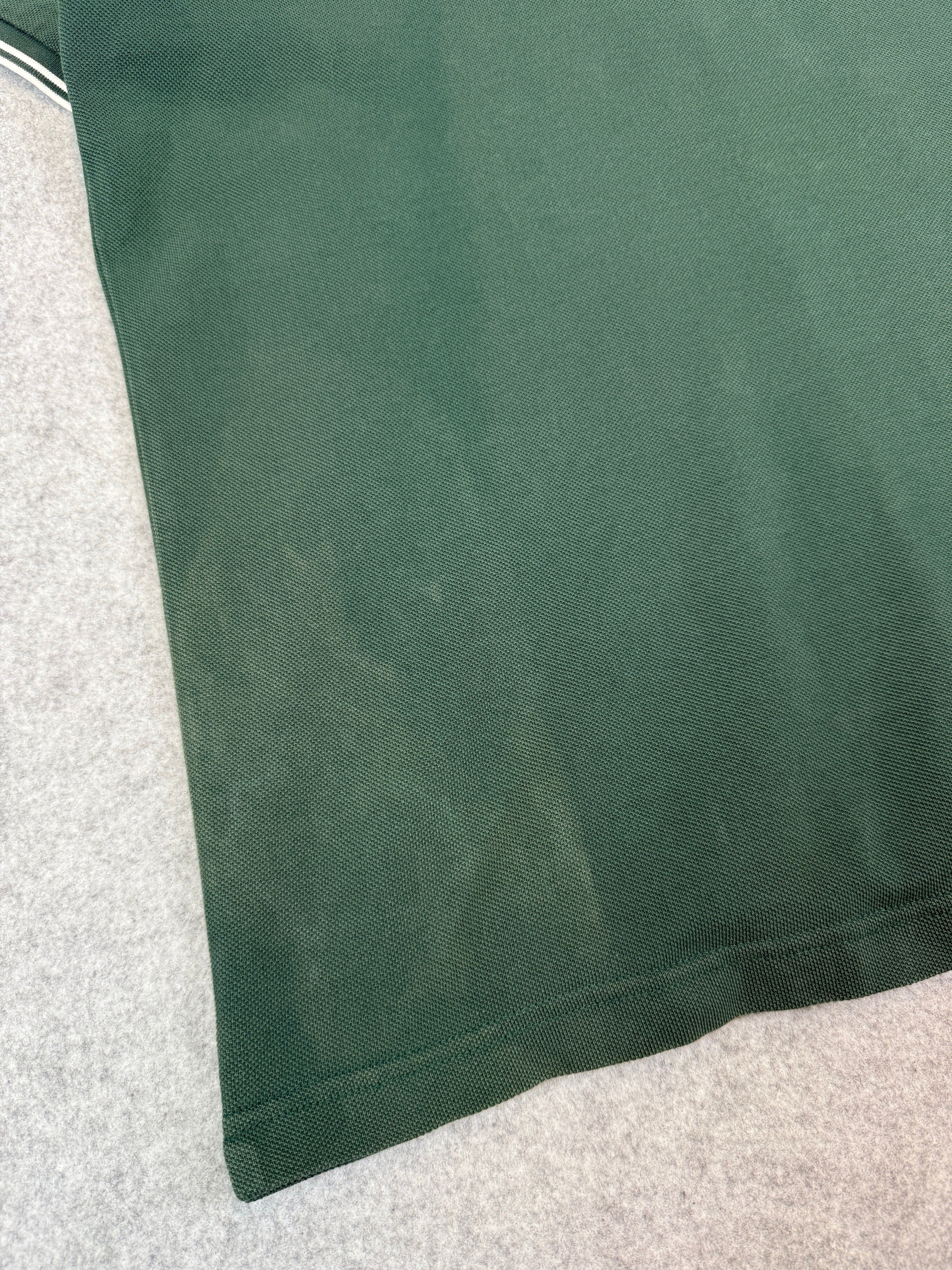 Moncler Striped Button-up Polo Shirt Green (USED)