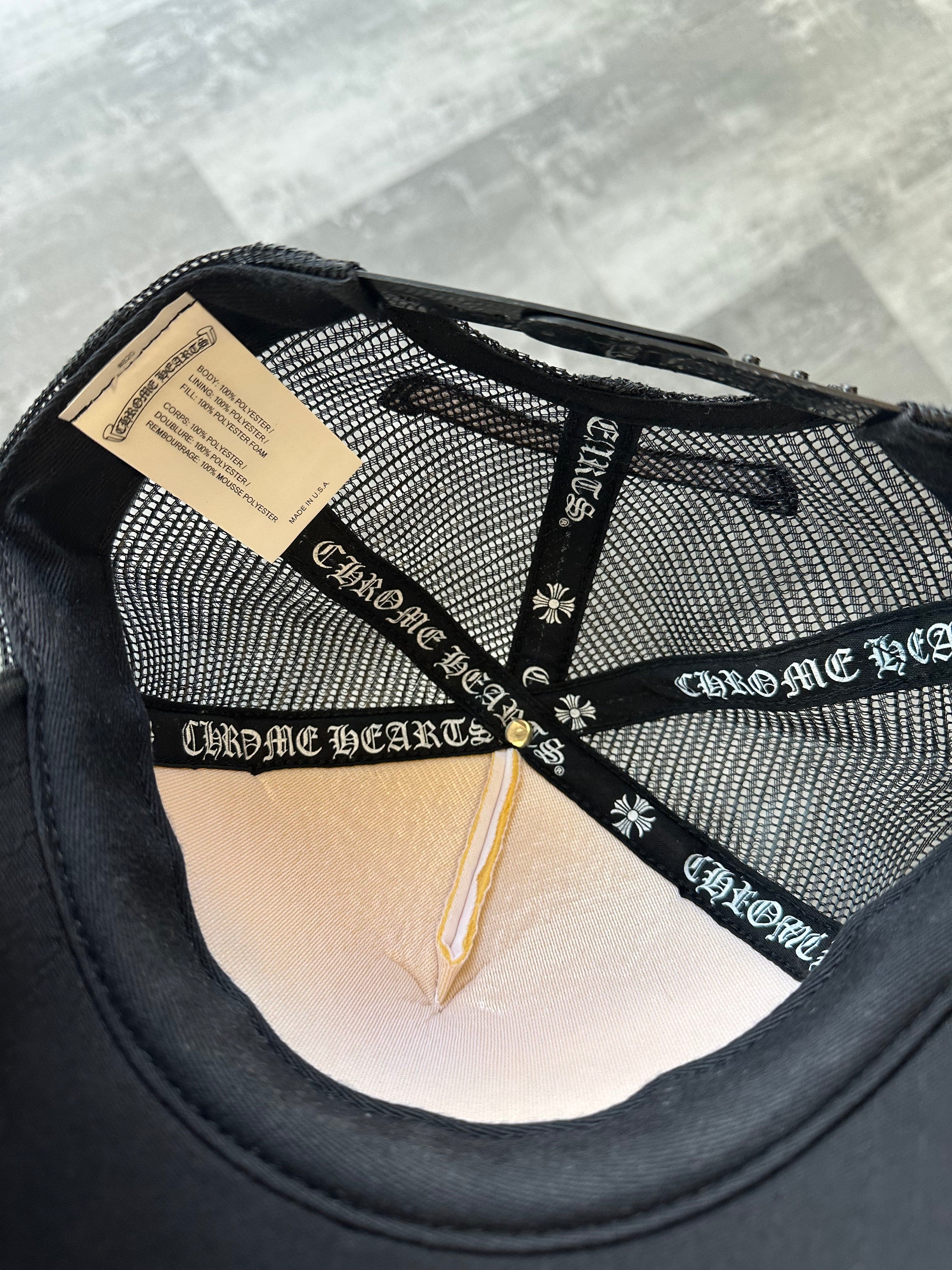 Chrome Hearts Eyechart Trucker Hat Black/White