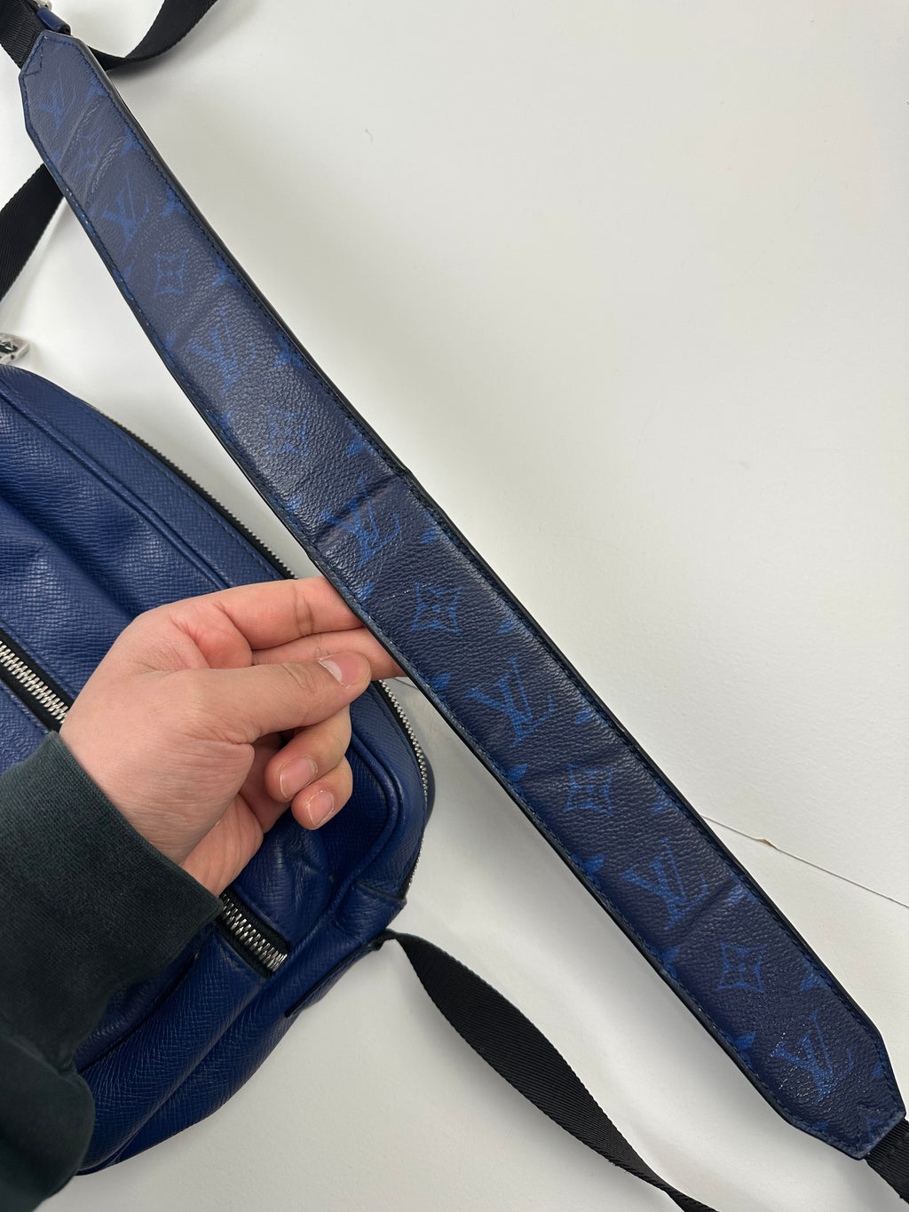 Louis Vuitton Outdoor Monogram Taiga Messenger Bag Blue
