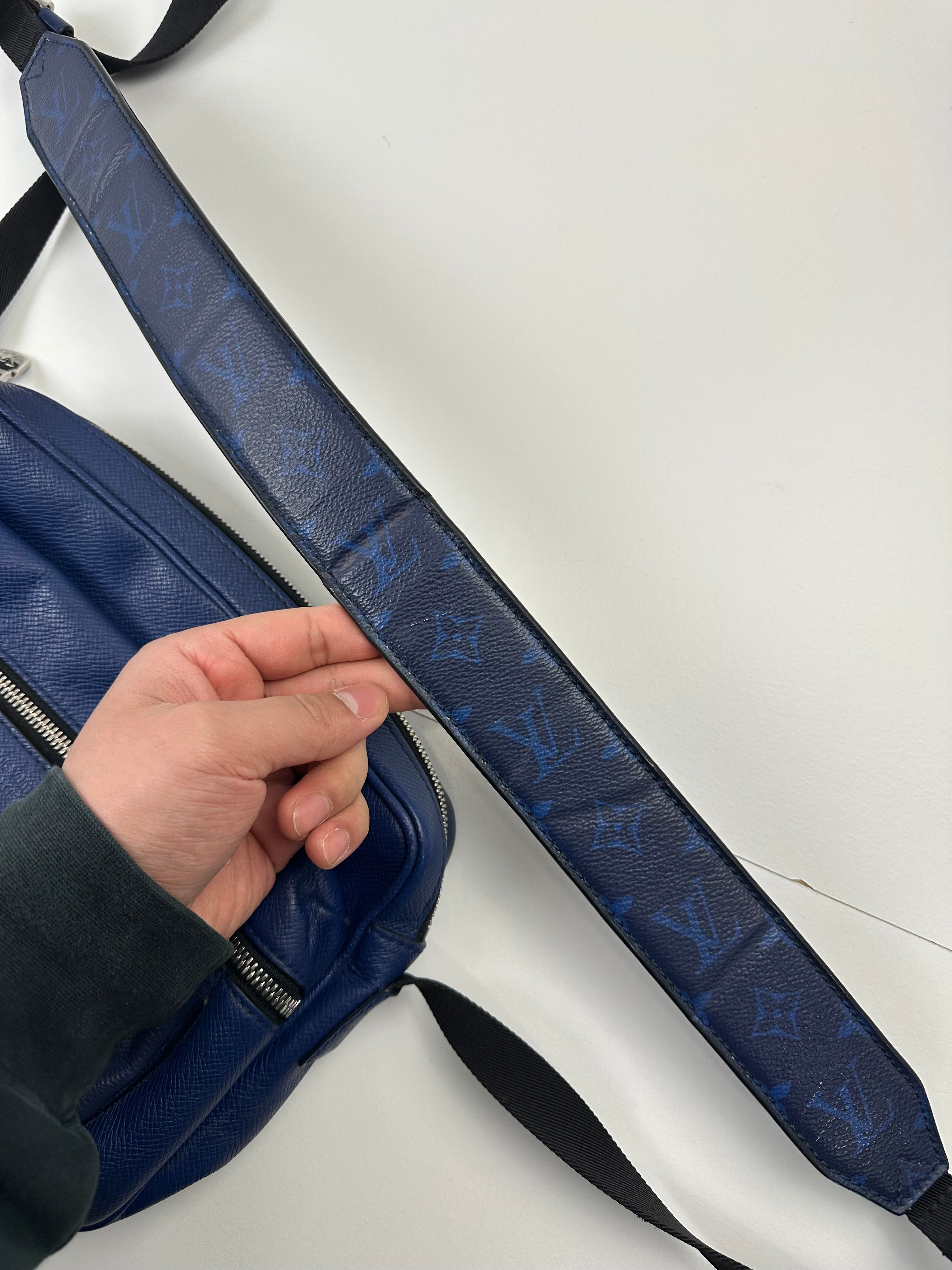 Louis Vuitton Outdoor Monogram Taiga Messenger Bag Blue