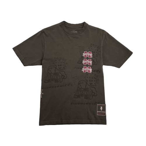 Travis Scott x Mitchell & Ness Mississippi State Bulldogs Tee Brown | Vintage Clothing Store Canada