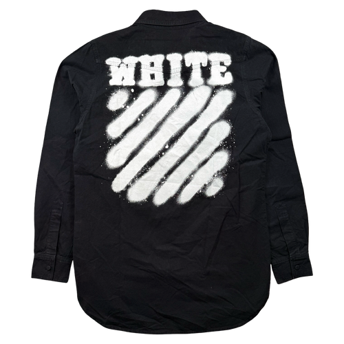 Off-White Spray Diagonal Button-Up Longsleeeve Shirt Black (USED)