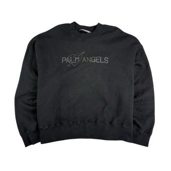 Palm Angels Logo Print Sweatshirt Black (USED)