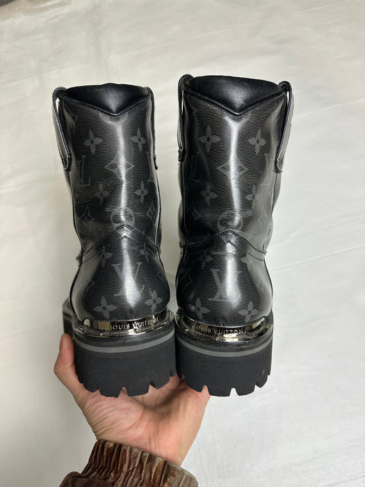 Louis Vuitton Monogram Outland Ankle Boots (USED, NO BOX) | Vitnage Clothing Store Canada