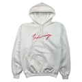 Balenciaga Cursive Logo Hoodie White (USED)