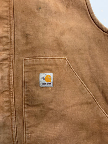 Vintage Carhartt Sherpa lined FR Vest Beige