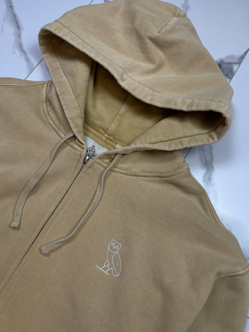 OVO Garment Dyed Zip Hoodie Croissant | Vintage Clothing Store Canada