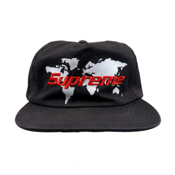 Supreme World 5 Panel Hat Black (USED)