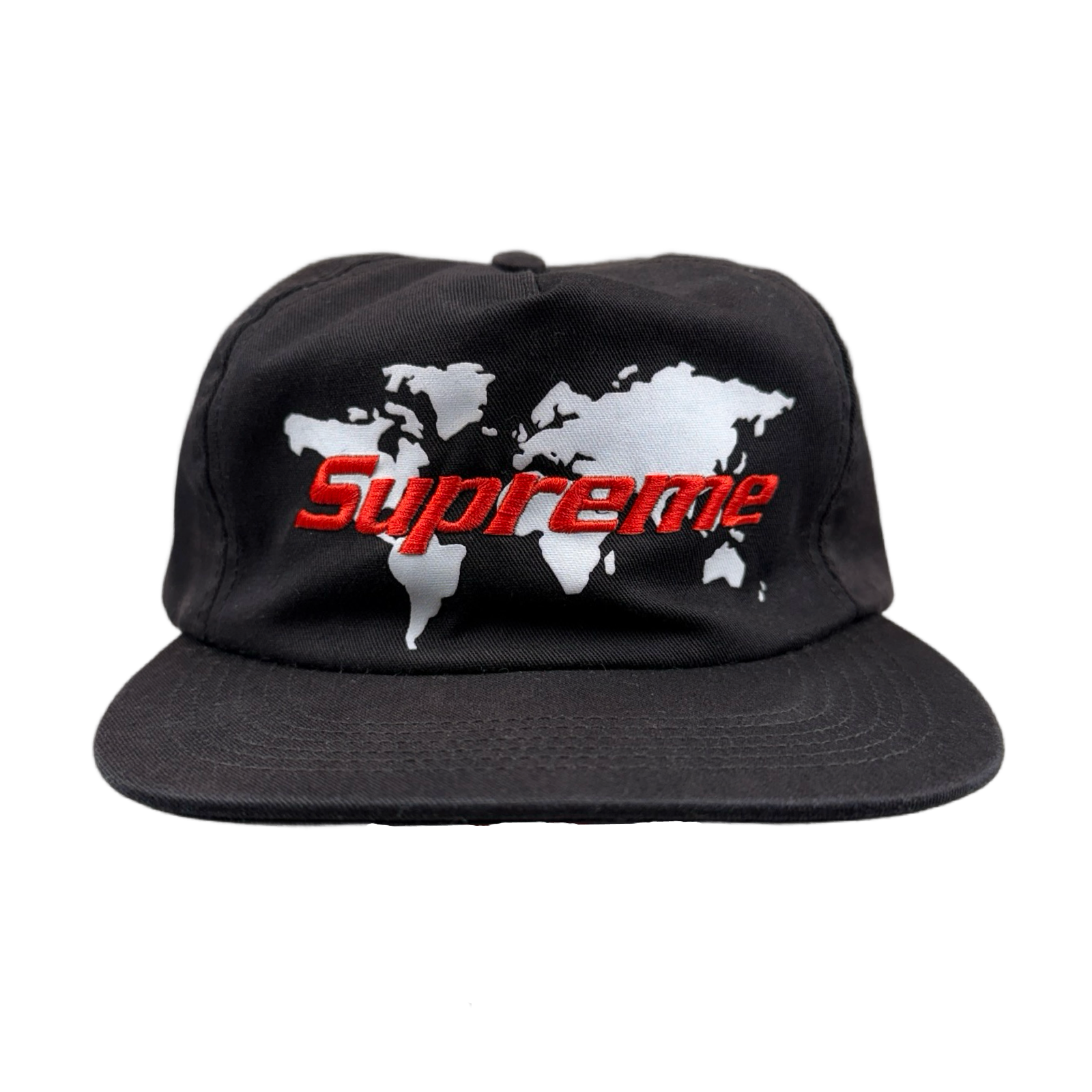 Supreme World 5 Panel Hat Black (USED)