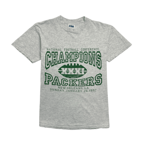 (M) Vintage '97 Green Bay Packers Champions Tee Grey | Vintage Clothing Store Canada