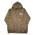 Vintage Stussy Pop Art AOP Zip Up Sweater Brown