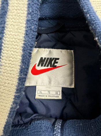 (XL) Vintage 90s Nike Quarter-Zip Quilt Lined Jacket Blue