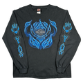 Vintage Harley Davidson Blue Flame Sleeve L/S Tee Black