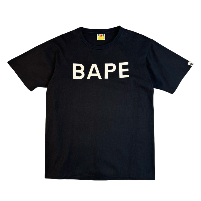 BAPE Spellout Logo Tee Black (USED) | Vitnage Clothing Store Canada