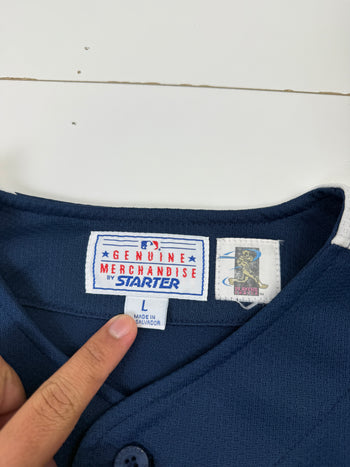 Vintage Derek Jeter New York Yankees Starter Jersey Navy