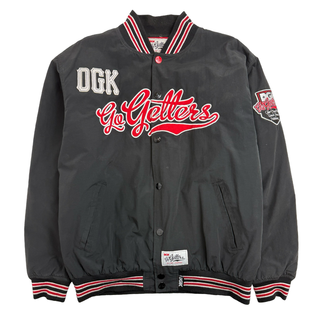 2000s DGK Go Getters Varsity Jacket Black
