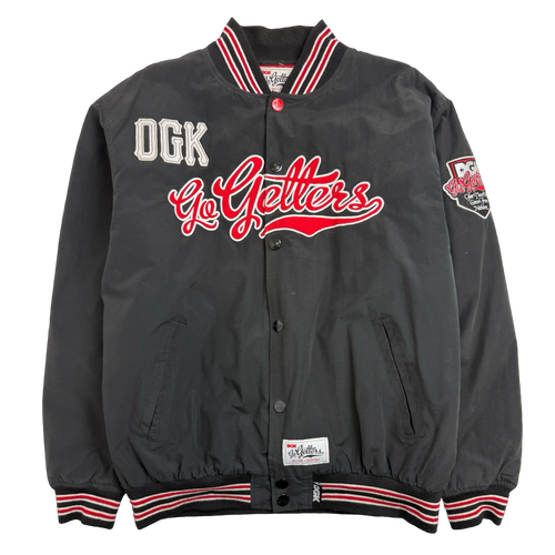 2000s DGK Go Getters Varsity Jacket Black | Vintage Clothing Store Canada