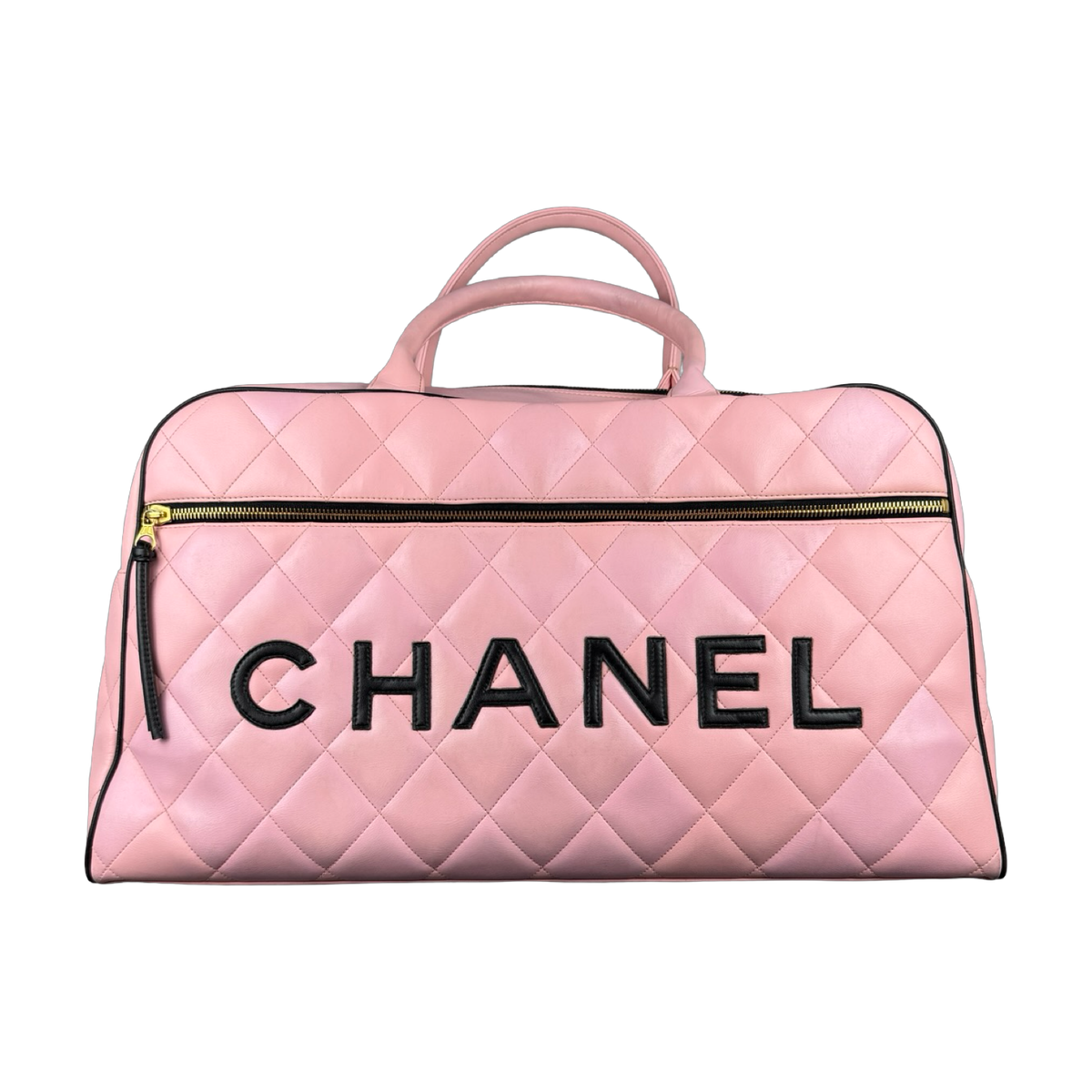 Chanel Quilted Leather Boston Bag Pink