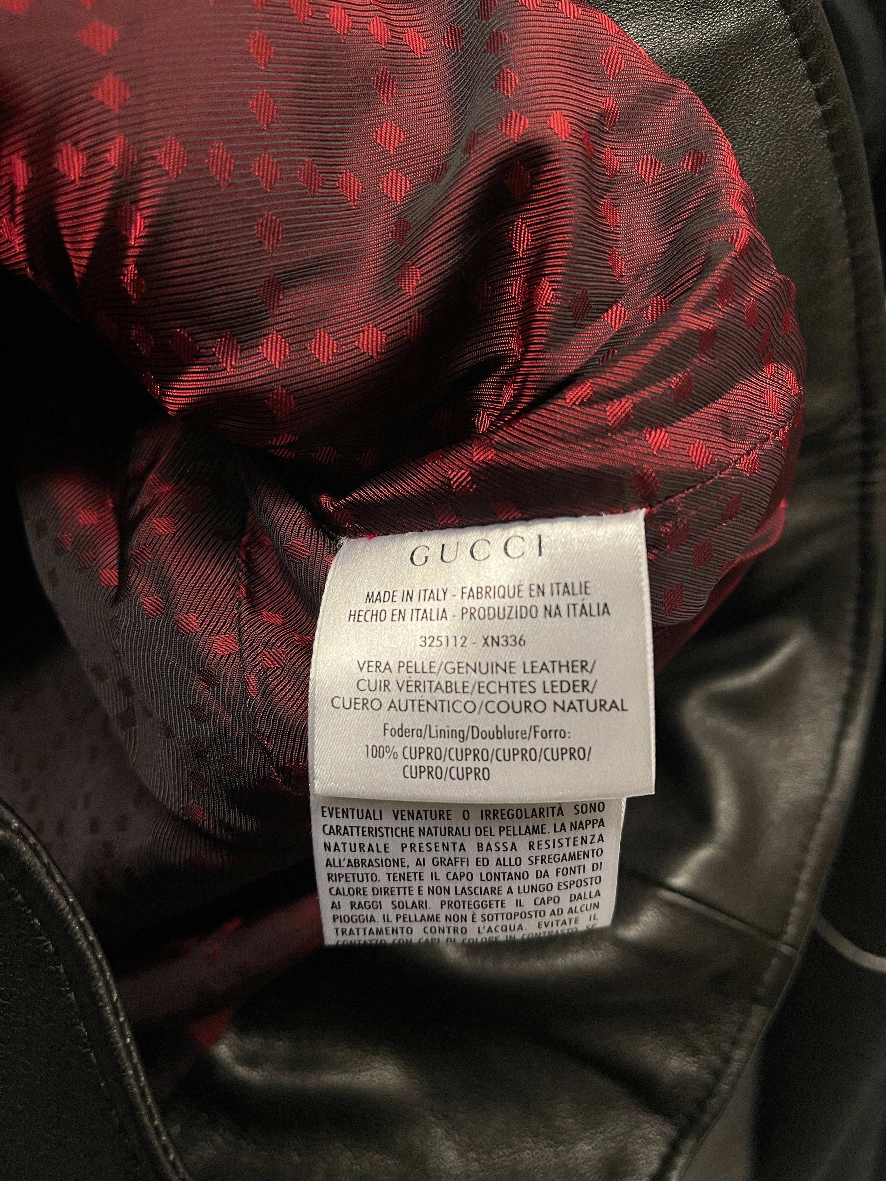 Women's Gucci Leather Bike Jacket Black (USED)