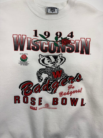 Vintage '94 Wisconsin Rose Bowl Sweatshirt White