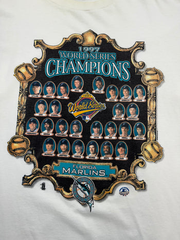 (XL) Vintage '97 Florida Marlins World Champions Tee White