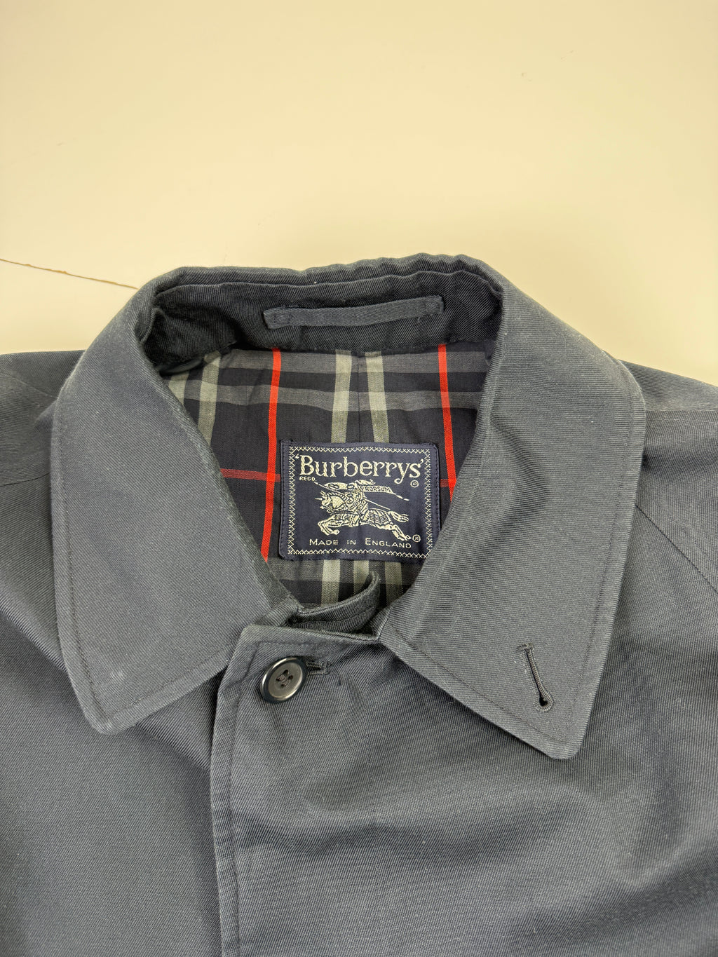 Vintage Men's Burberry Trench Coat Navy