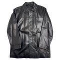 Vintage Balenciaga Paris BB Leather Coat Black