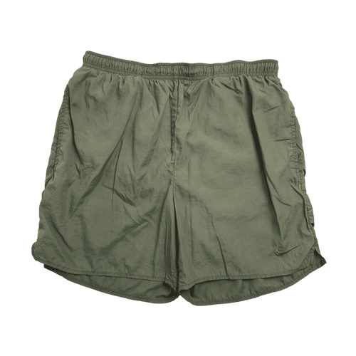 (S) Vintage 90s Nike Nylon Shorts Olive | Vintage Clothing Store Canada