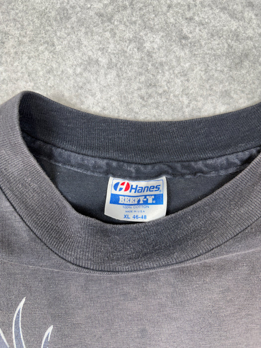 Vintage Harley Davidson Just Try And Burn This One Tee Faded Black | Vitnage Clothing Store Canada
