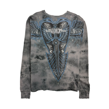 Vintage Y2k Affliction Thermal L/S Tee Charcoal