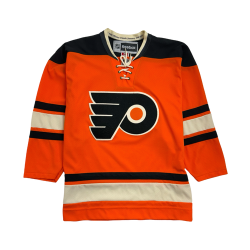 (L) Philadelphia Flyers Winter Classic Hockey Jersey Orange | Vintage Clothing Store Canada