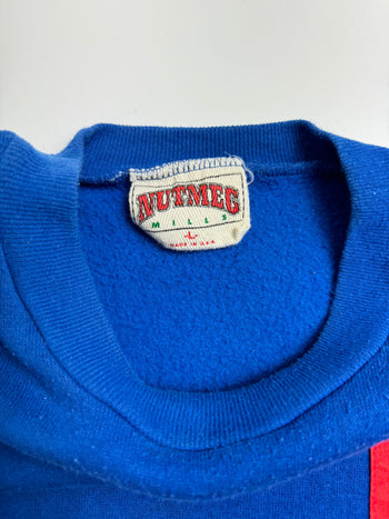 (L) Vintage 90s NFL New England Patriots Sweatshirt Blue