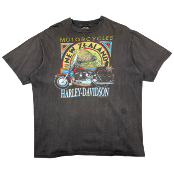 Vintage Harley Davidson New Zealand Kiwi Tee Black