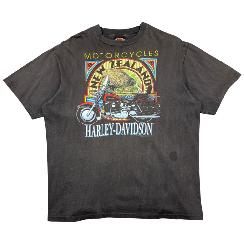 Vintage Harley Davidson New Zealand Kiwi Tee Black | Vintage Clothing Store Canada