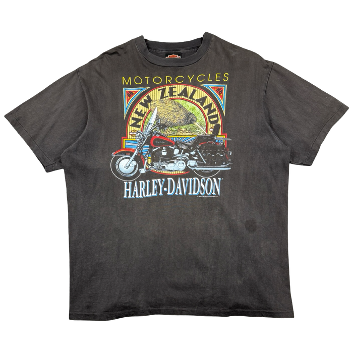 Vintage Harley Davidson New Zealand Kiwi Tee Black | Vitnage Clothing Store Canada