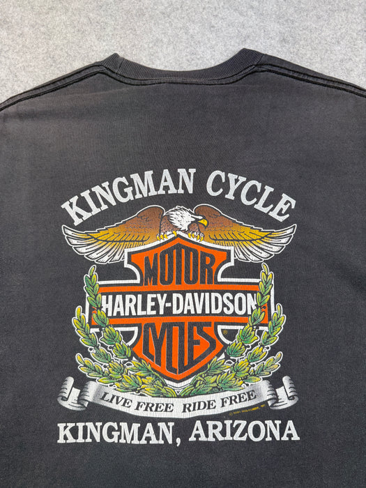 Vintage Harley Davidson Ain’t No Fairweather Biker Tee Black | Vitnage Clothing Store Canada