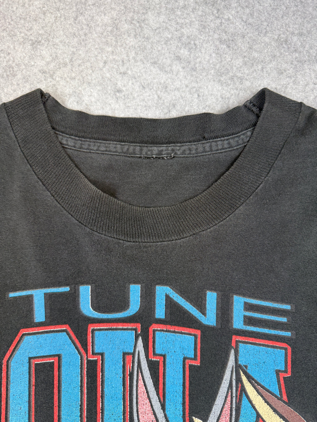 Vintage 90's Space Jam Tune Squad Sleeve Spell Out L/S Tee Black